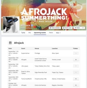 Afrojack upcoming events 